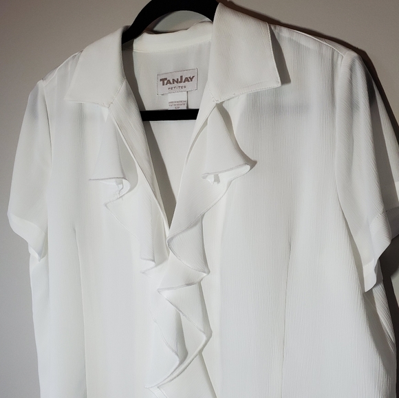 TANJAY White Blouse Sz 12P - Picture 2 of 5